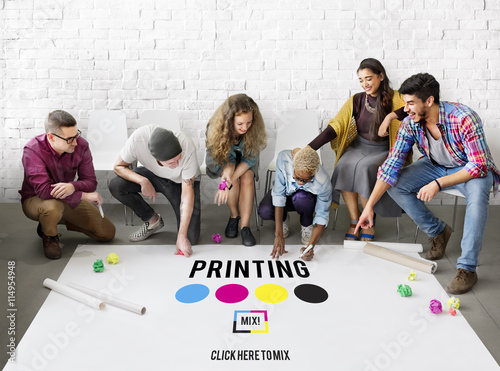 Printing Process Offset Ink Color Industry Media Concept photo