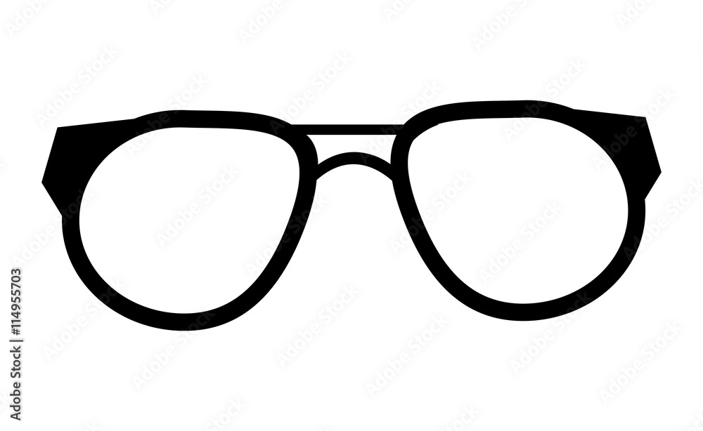 black and white hipster man eyeglasses over isolated background, hipster fashion concept, vector illustration 