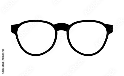 black and white hipster man eyeglasses over isolated background, hipster fashion concept, vector illustration 
