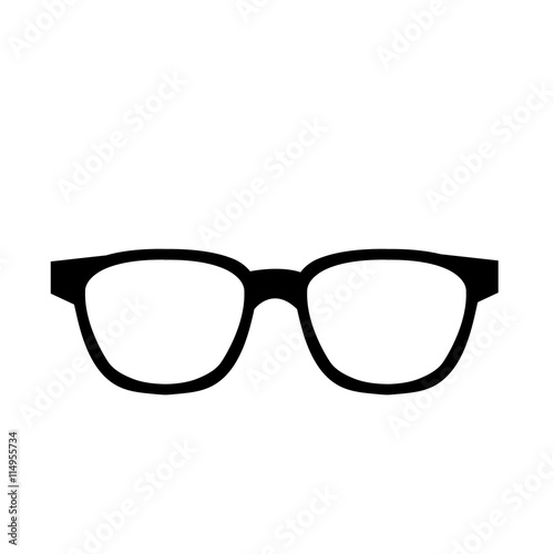 black and white hipster man eyeglasses over isolated background, hipster fashion concept, vector illustration 