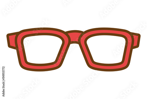 orange hipster man eyeglasses over isolated background, hipster fashion concept, vector illustration 