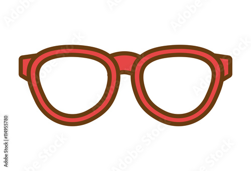 orange hipster man eyeglasses over isolated background, hipster fashion concept, vector illustration 