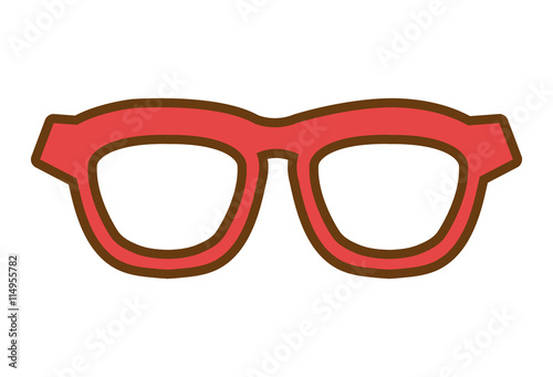 orange hipster man eyeglasses over isolated background, hipster fashion concept, vector illustration 