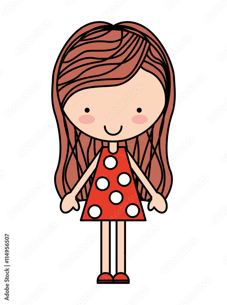 girl character isolated icon design girl character isolated icon design
