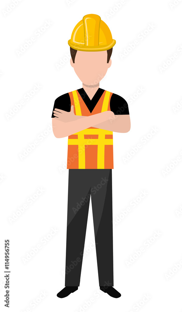 avatar construction man wearing colorful clothes and yellow helmet over isolated background, vector illustration avatar construction man wearing colorful clothes and yellow helmet over isolated background, vector illustration