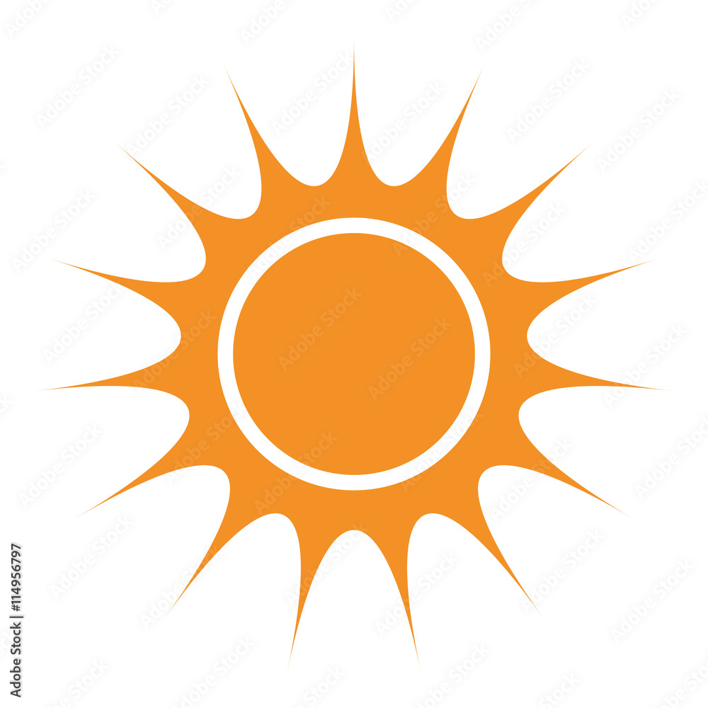 yellow abstract sun icon over isolated background, vector illustration yellow abstract sun icon over isolated background, vector illustration