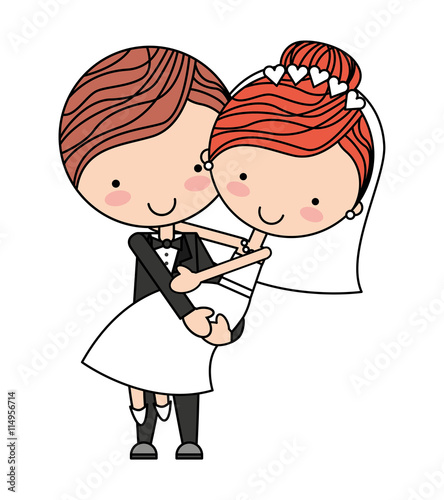 cute Married couple isolated icon design