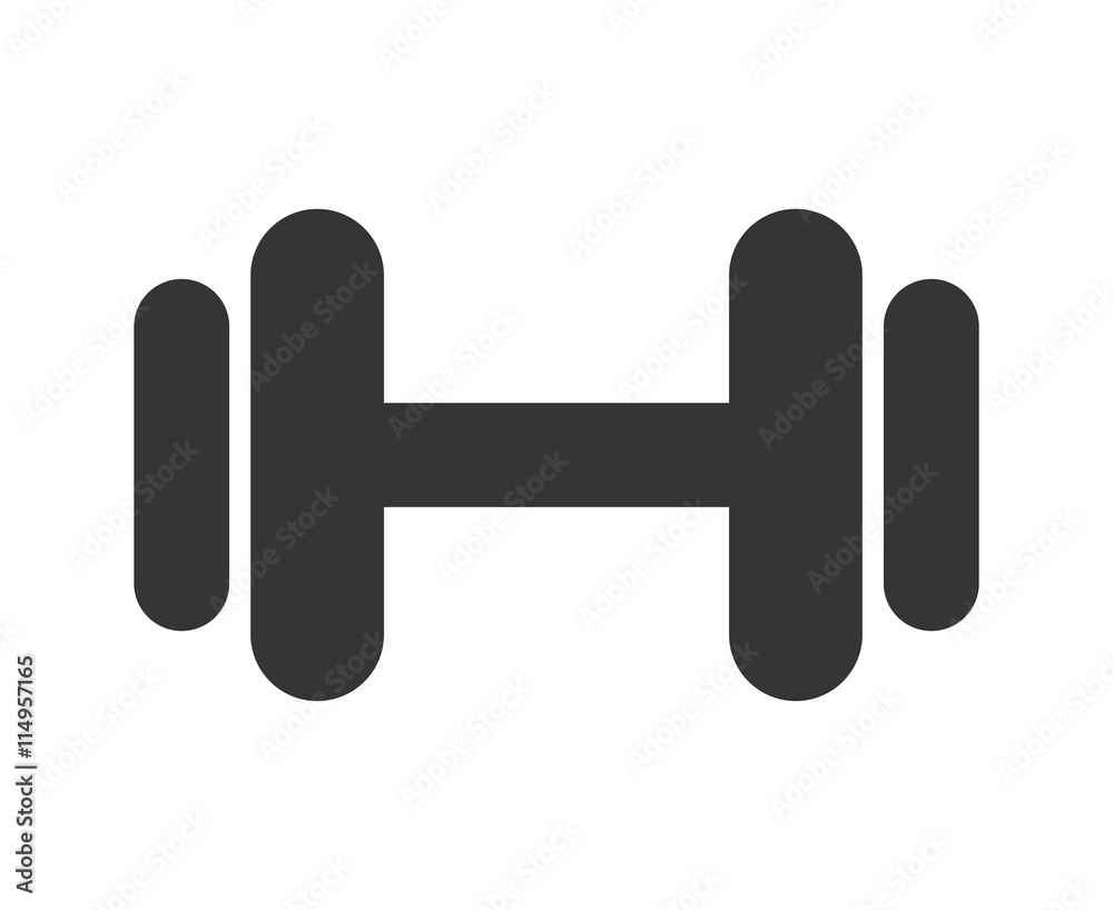 black and white gym dumbbell front view over isolated background, vector illustration black and white gym dumbbell front view over isolated background, vector illustration
