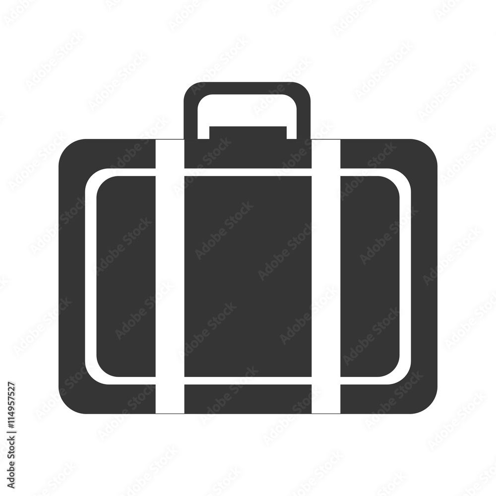 black and white suitcase bag over isolated background, vector illustration black and white suitcase bag over isolated background, vector illustration