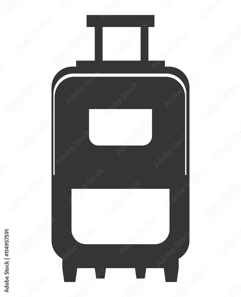 black travel bag with white pockets over isolated background, vector illustration black travel bag with white pockets over isolated background, vector illustration