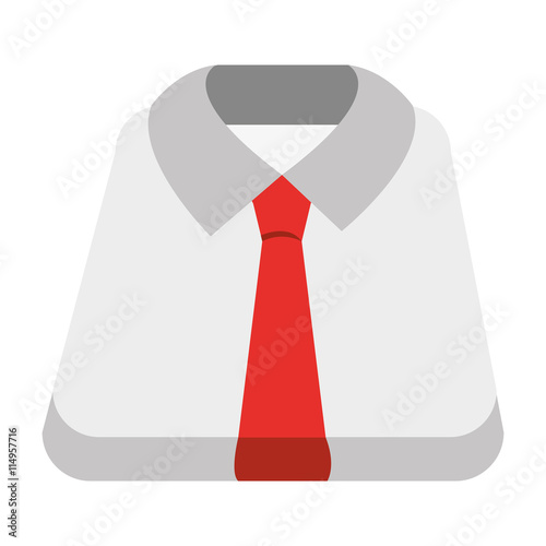 white shirt and red tie over isolated background, vector illustration 