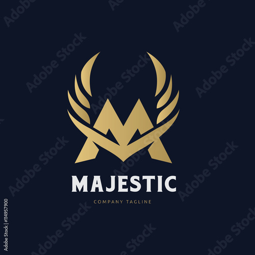 M letter logo, Brand identity with M and wing concept.