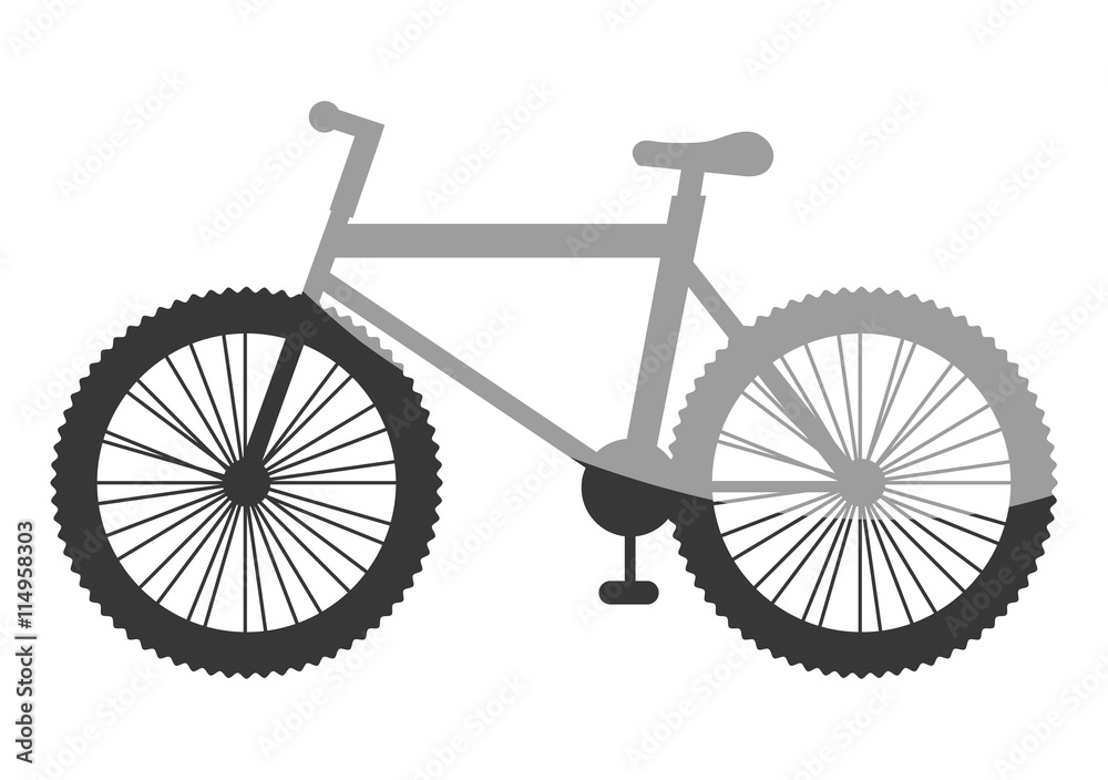 Mountain bike isolated icon on white background, vector illustration.