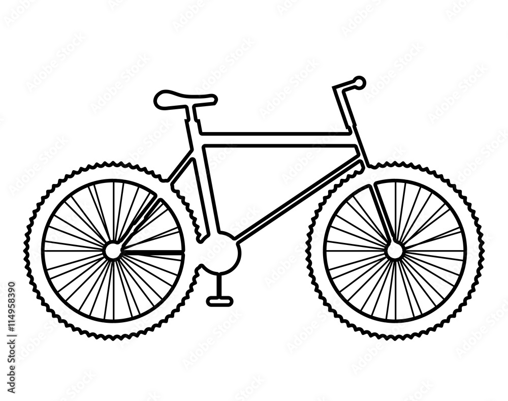Mountain bike isolated icon on white background, vector illustration.