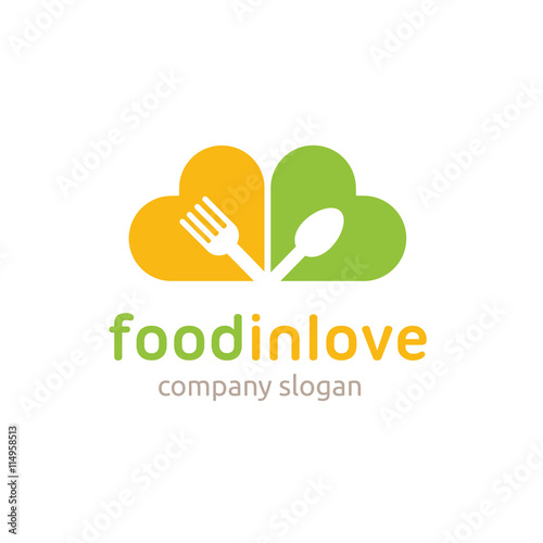 Food and Restaurant logo,Love food symbol