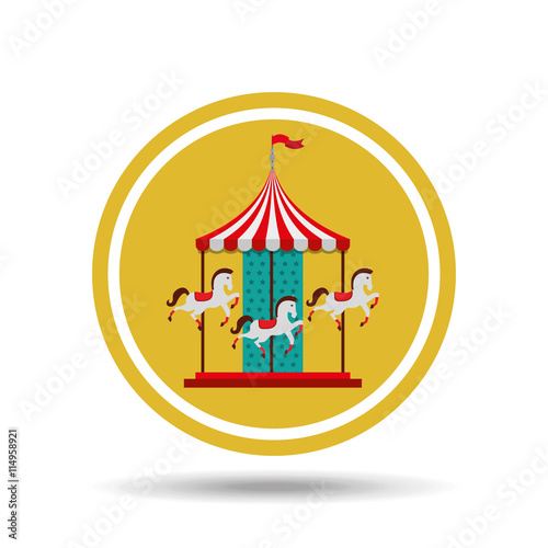 carousel horses isolated icon design
