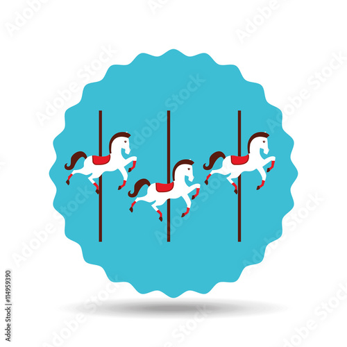 carousel horses isolated icon design