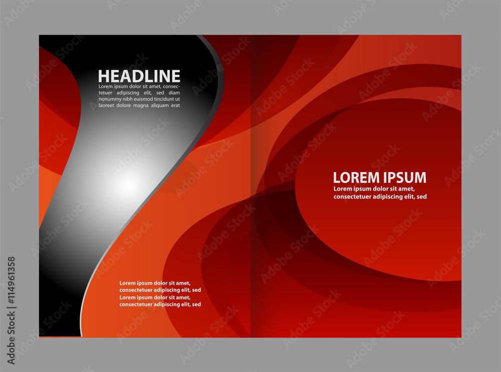 Fototapeta premium Stylish presentation of business poster, magazine cover, design layout template. Brochure or flyer 