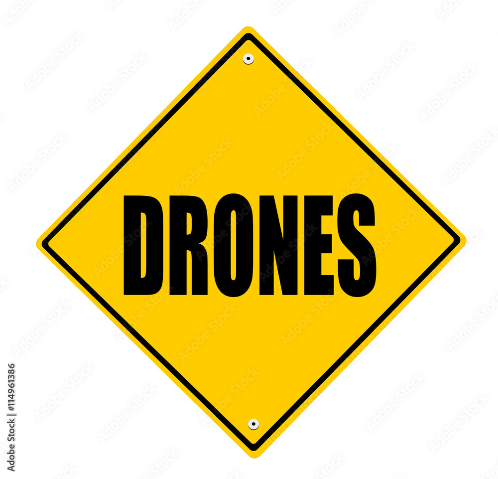 yellow drones caution sign yellow drones caution sign