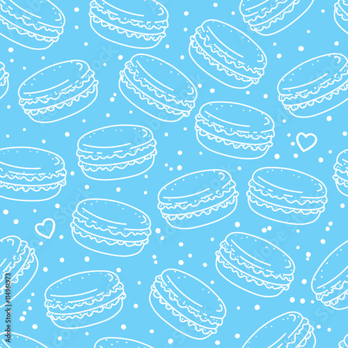 Seamless pattern with color macarons