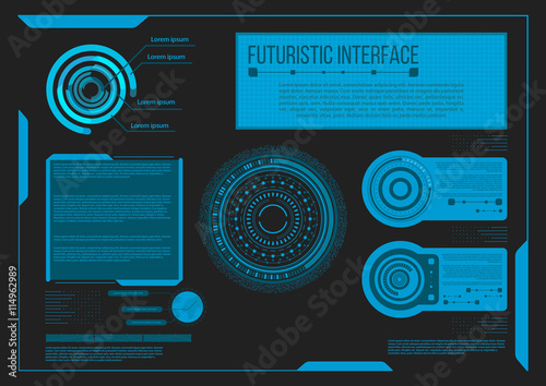 Sci Fi Futuristic User Interface. HUD. Menu Button. Vector Illustration