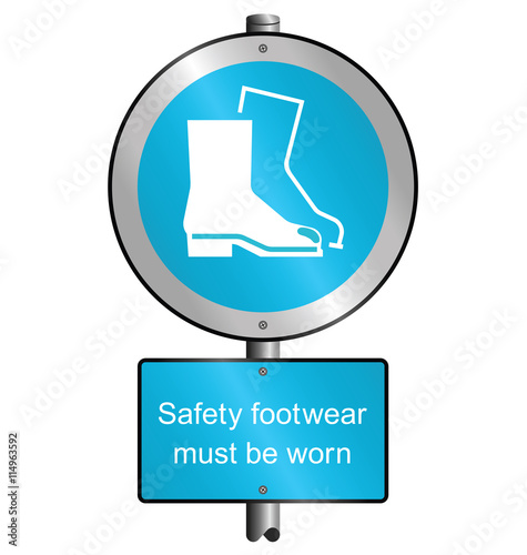 Cyan Health and Safety protective footwear signpost