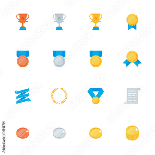 Awards vector icons set