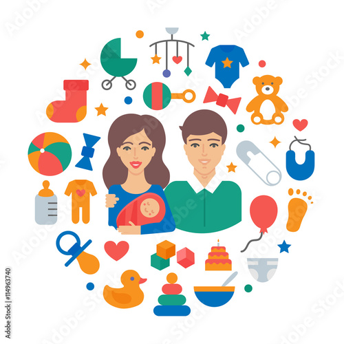 Family vector illustration flat style