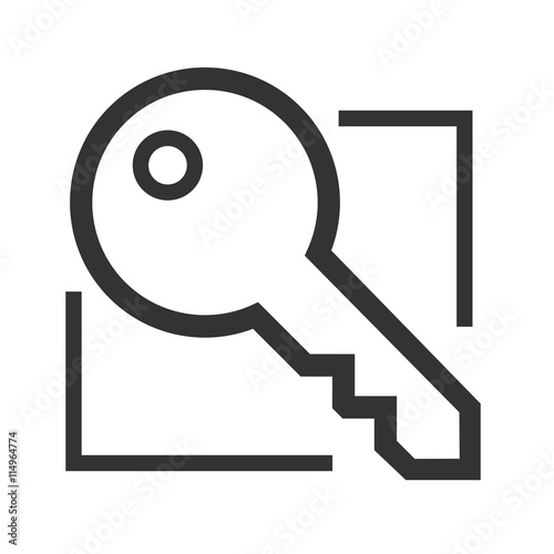 Key icon. Key logo. Clue icon in a frame.