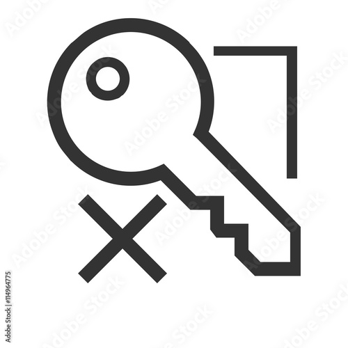 Wrong key icon. Wrong key logo. False clue icon.