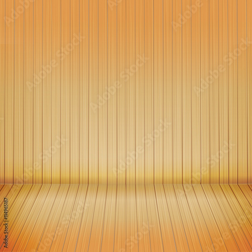 Brown wood floor with wood background empty room with space vect © Kaikoro