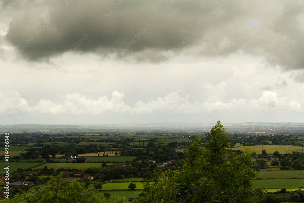 Cloudy view over the Chilterns in Buckinghamshire