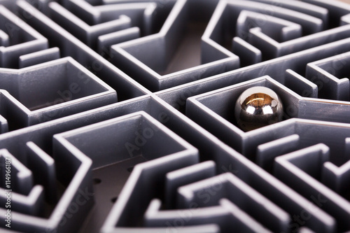 Close up of a grey labyrinth or maze