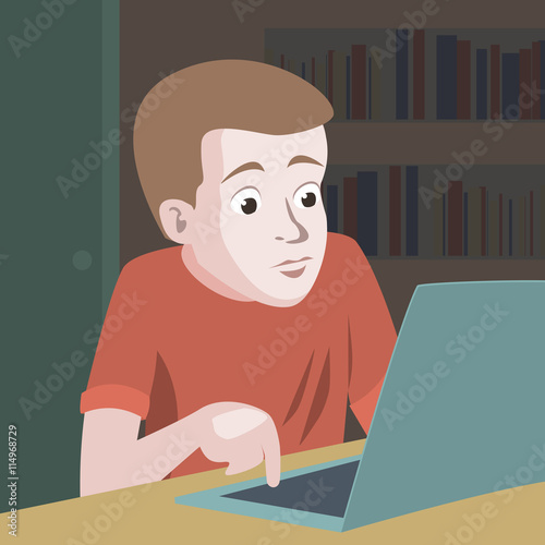 highly surprised person staring at computer