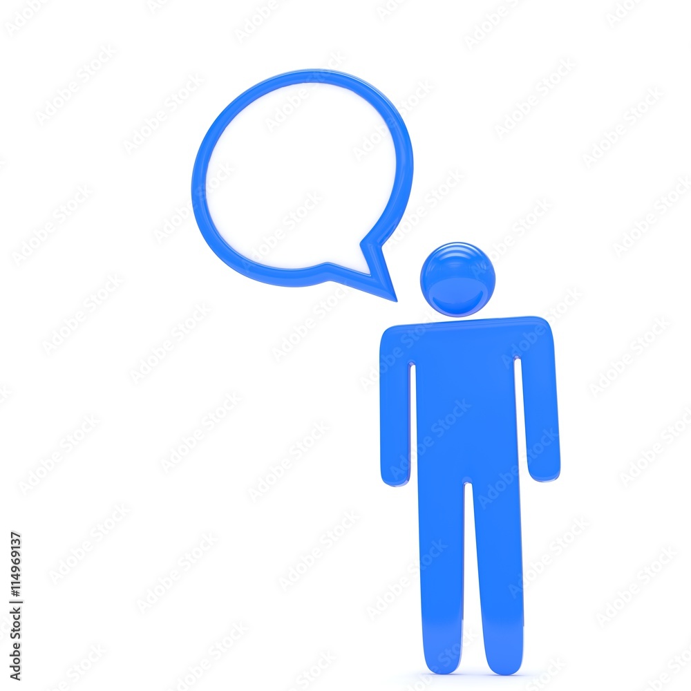 3d man with talk bubbles isolated over a white background. 3d rendering. 3d man with talk bubbles isolated over a white background. 3d rendering.