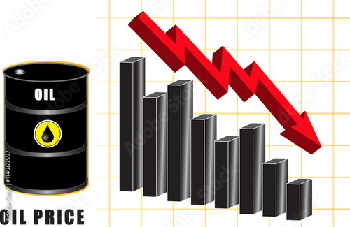 Oil loss of price or falling price oil illustration 