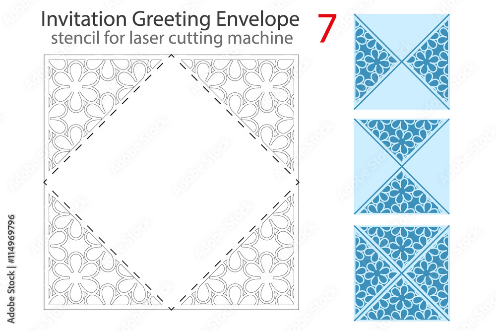 Envelope template For Laser cut Stock Vector | Adobe Stock