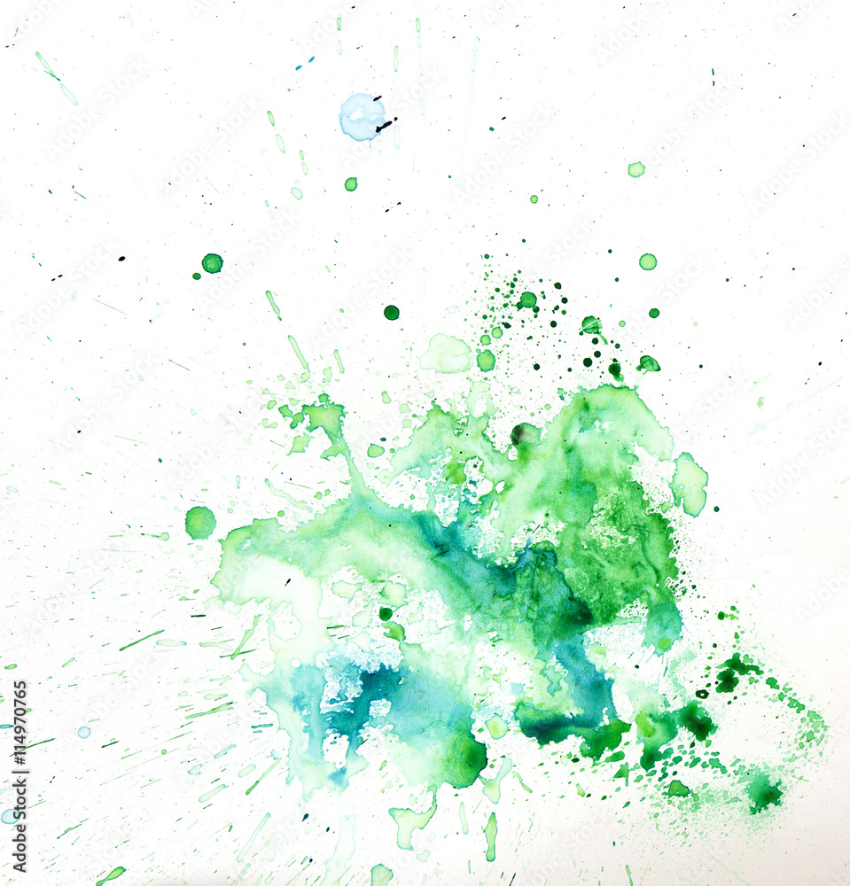 Fototapeta premium Paint watercolour splatter blue. Watercolors spot blotch isolated