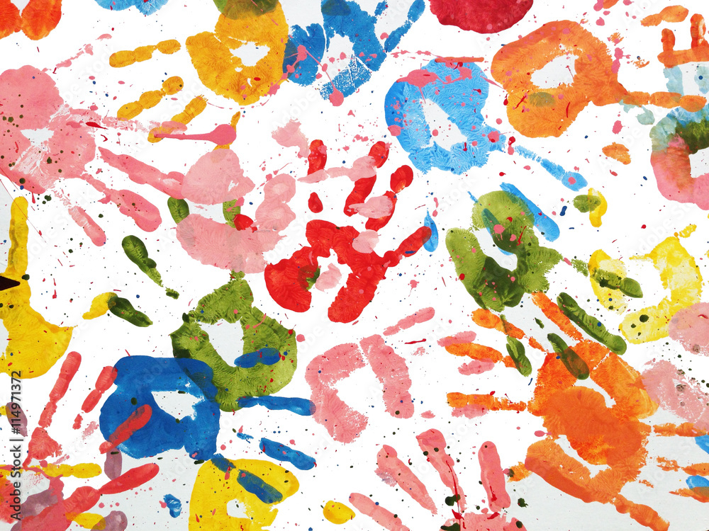 Fototapeta ręce dzieci kolor tła