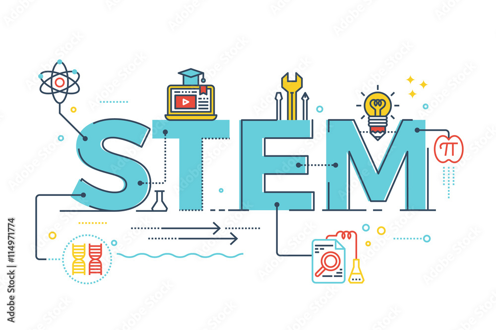 STEM - science, technology, engineering, mathematics - obrazy, fototapety, plakaty 