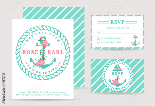 Nautical wedding invitations.