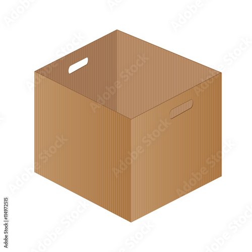 Brown paper box on a white background. One brown box packaging.