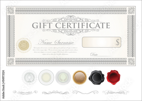 Gift certificate retro vintage template