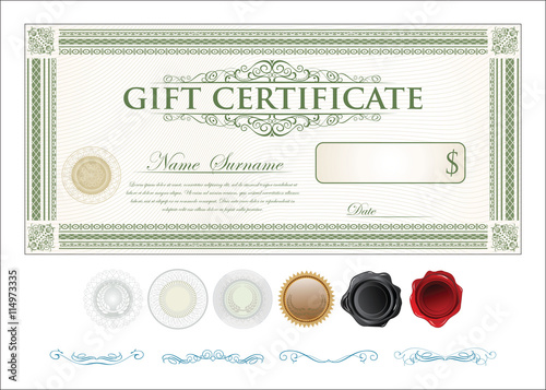 Gift certificate retro vintage template