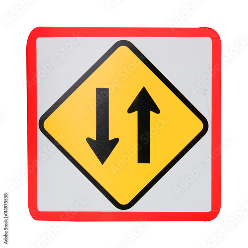 Free Download Two way traffic sign on white - GFXLoad
