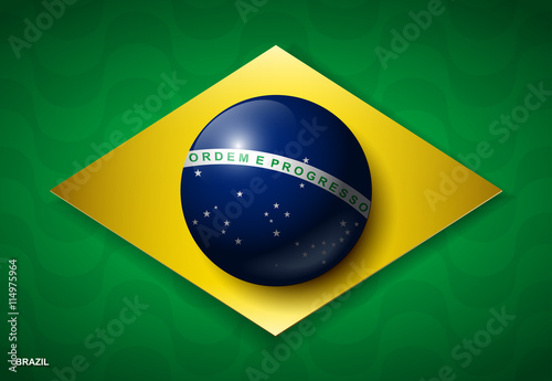 Flag of Brazil in 3D effect