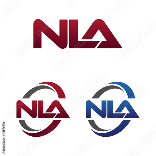 Modern 3 Letters Initial logo Vector Swoosh Red Blue nla photo
