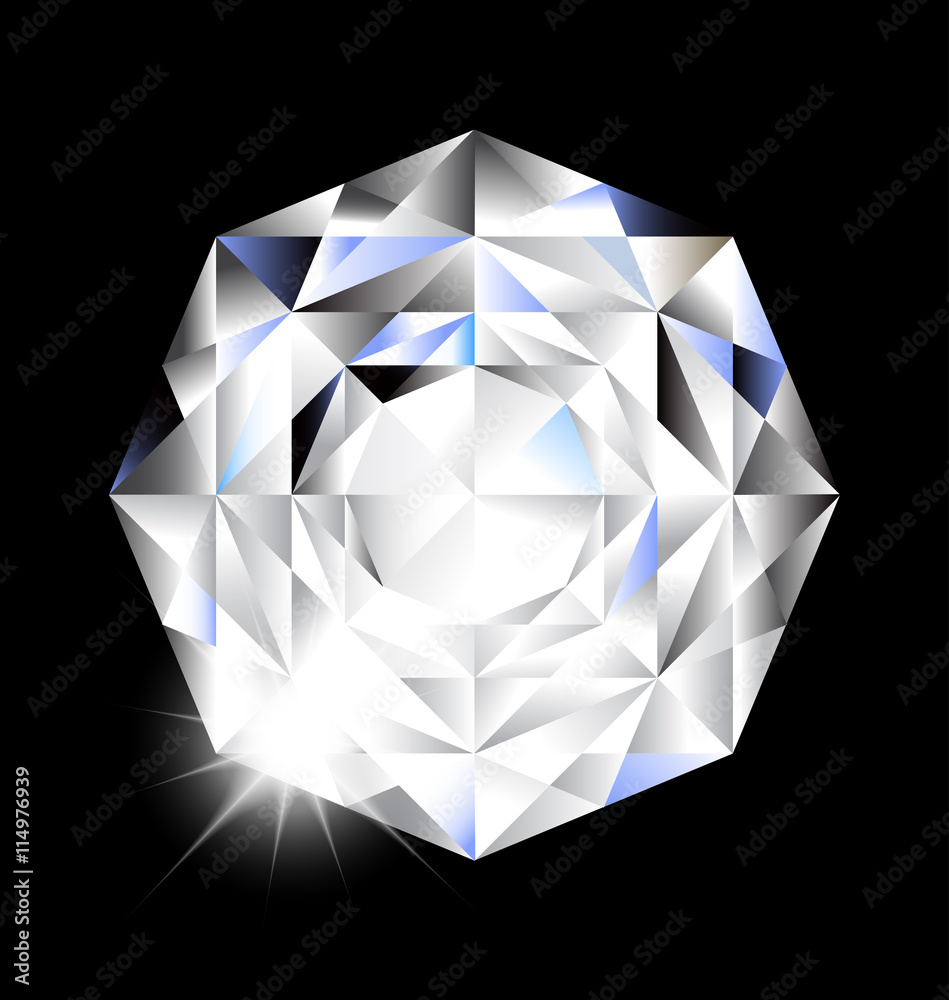 Diamond with light on black background Diamond with light on black background