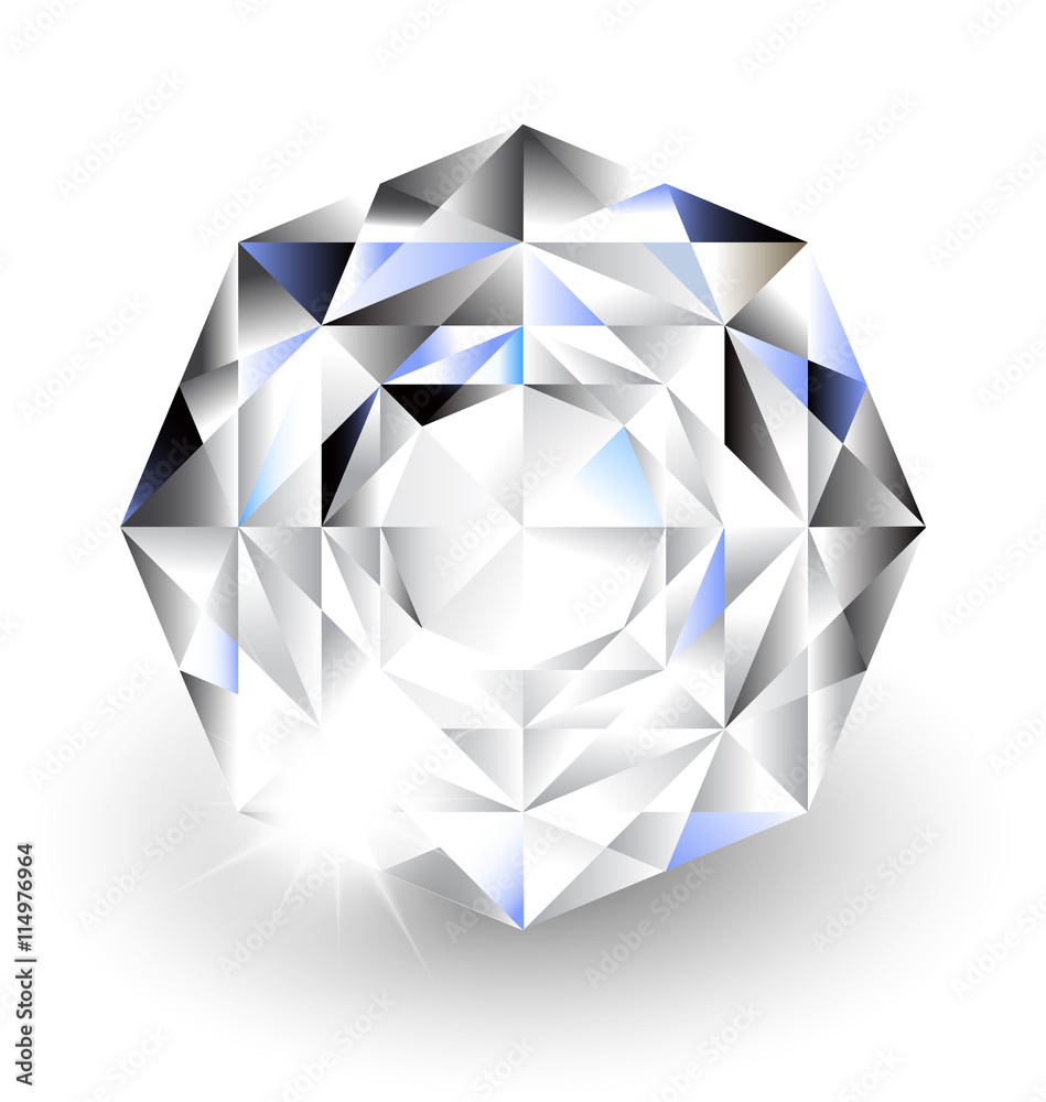 Diamond with light on White background Diamond with light on White background