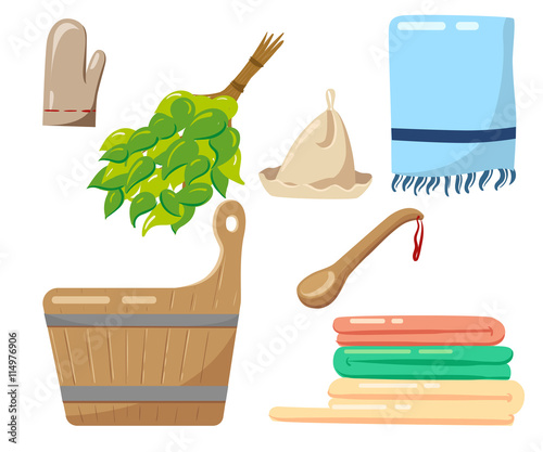 Bath accessories relaxing in spa health care concept